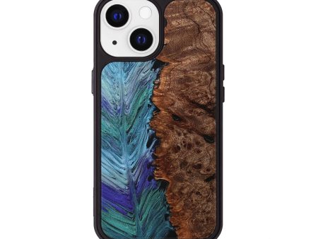 iPhone 13 Wood+Resin Phone Case - Alexia (Feather, 707408) Sale