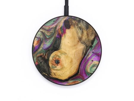 Circle Wood+Resin Wireless Charger - Alton (Teal & Gold, 709622) Fashion