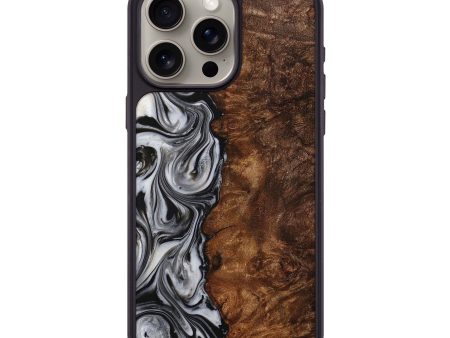 iPhone 15 Pro Max Wood+Resin Phone Case - Colin (Black & White, 705674) Cheap