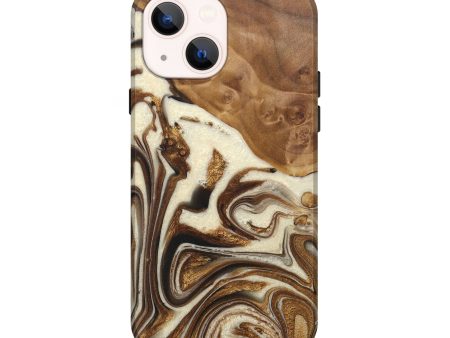 iPhone 14 Wood+Resin Live Edge Phone Case - Patty (Black & White, 710303) Cheap