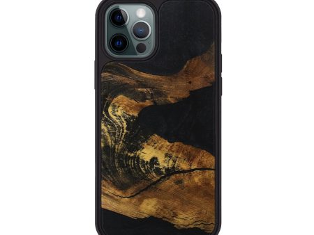 iPhone 12 Pro Wood+Resin Phone Case - Isabella (Pure Black, 707025) Supply