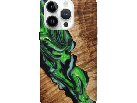 iPhone 15 Pro Wood+Resin Live Edge Phone Case - Antonio (Green, 708444) Online