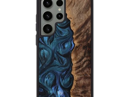 Galaxy S24 Ultra Wood+Resin Phone Case - Alaya (Blue, 709711) For Cheap