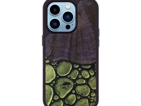 iPhone 14 Pro Wood+Resin Phone Case - Paulette (Chameleon, 706722) For Sale