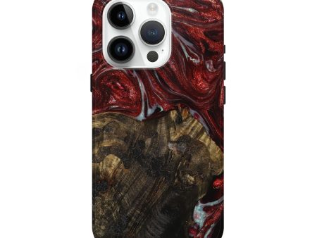 iPhone 15 Pro Wood+Resin Live Edge Phone Case - Edith (Red, 709559) Supply