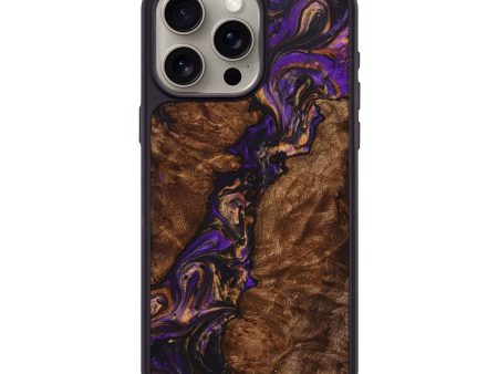 iPhone 15 Pro Max Wood+Resin Phone Case - Sally (Purple, 705624) Supply