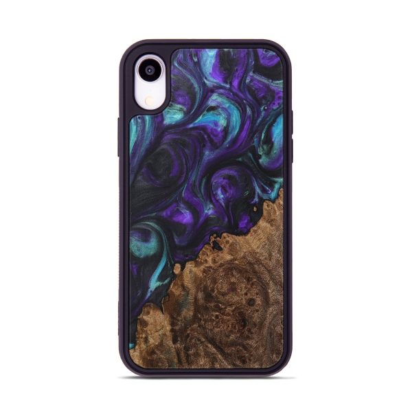 iPhone Xr Wood+Resin Phone Case - Giuliana (Purple, 710002) For Sale