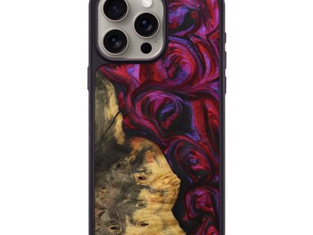 iPhone 15 Pro Max Wood+Resin Phone Case - Reginald (Red, 710379) Cheap