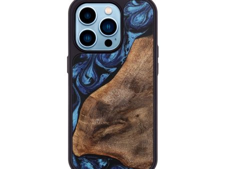 iPhone 14 Pro Wood+Resin Phone Case - Trudy (Blue, 708640) For Discount