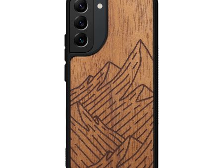 Galaxy S22 Plus Wood+Resin Phone Case - Mountain - Mahogany (Curated) Supply