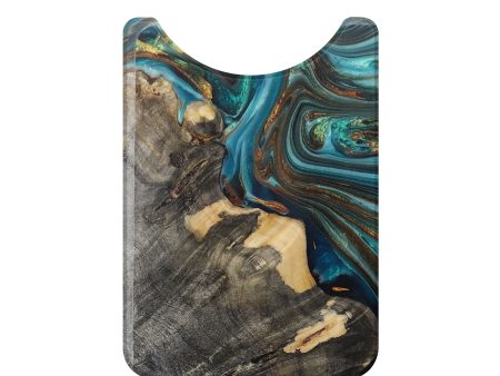 Live Edge Wood+Resin Wallet - Brooklyn (Teal & Gold, 707811) Supply