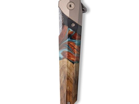 Live Edge Wood+Resin Pocket Knife - Fannie (Green, 710196) Hot on Sale