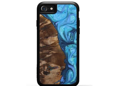 iPhone SE Wood+Resin Phone Case - Bella (Blue, 709731) Fashion