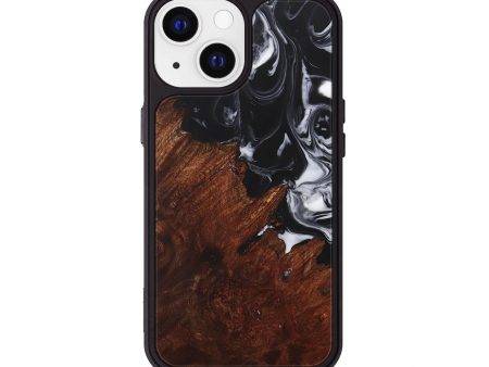 iPhone 13 Wood+Resin Phone Case - Kairo (Black & White, 708247) Sale