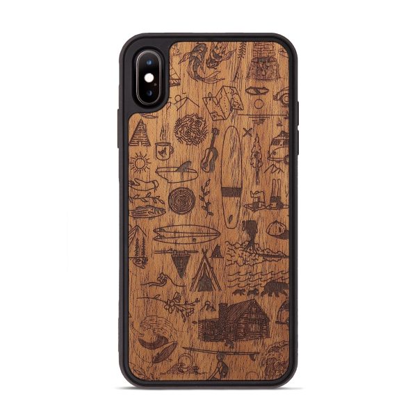 iPhone Xs Max Wood+Resin Phone Case - Collage - Mahogany (Curated) Hot on Sale