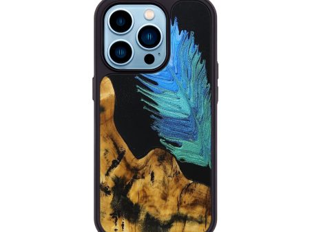 iPhone 14 Pro Wood+Resin Phone Case - Bethany (Feather, 707413) Fashion