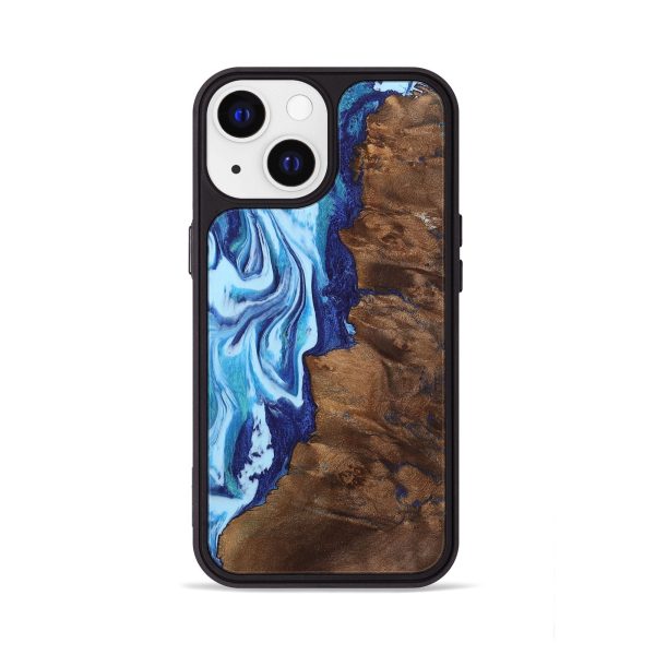 iPhone 13 Wood+Resin Phone Case - Raquel (Blue, 708378) on Sale