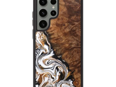 Galaxy S23 Ultra Wood+Resin Phone Case - Diamond (Black & White, 707117) For Cheap