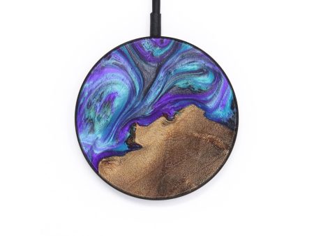 Circle Wood+Resin Wireless Charger - Autumn (Purple, 709062) For Cheap