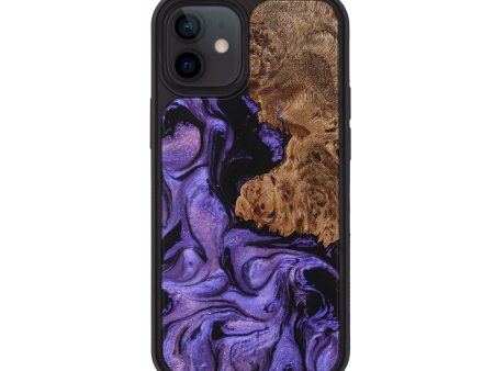 iPhone 12 Wood+Resin Phone Case - Amari (Purple, 709423) on Sale