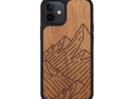 iPhone 12 Wood+Resin Phone Case - Mountain - Mahogany (Curated) Discount