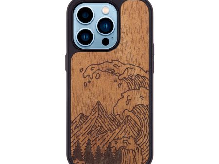 iPhone 14 Pro Wood+Resin Phone Case - Wave - Mahogany (Curated) Discount