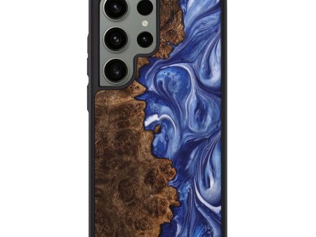 Galaxy S24 Ultra Wood+Resin Phone Case - Yvette (Blue, 710116) Supply