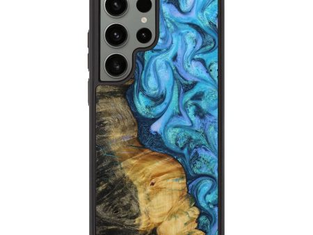 Galaxy S23 Ultra Wood+Resin Phone Case - Gabriella (Blue, 709359) Discount