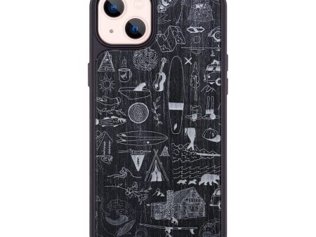 iPhone 14 Plus Wood+Resin Phone Case - Collage - Ebony (Curated) Online now