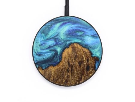 Circle Wood+Resin Wireless Charger - Freddie (Blue, 709587) For Discount