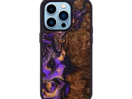 iPhone 14 Pro Wood+Resin Phone Case - Yvonne (Purple, 705620) Fashion