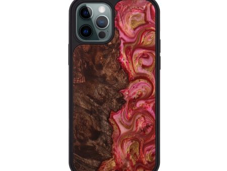 iPhone 12 Pro Wood+Resin Phone Case - Priscilla (Red, 707894) Cheap