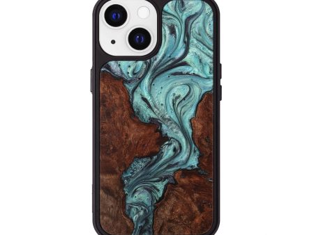 iPhone 13 Wood+Resin Phone Case - Ashleigh (Blue, 707971) on Sale