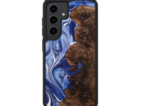 Galaxy S24 Wood+Resin Phone Case - Jared (Blue, 710091) Supply