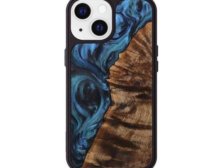 iPhone 13 Wood+Resin Phone Case - Kade (Blue, 709712) Supply