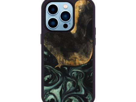 iPhone 14 Pro Wood+Resin Phone Case - Jaelyn (Green, 708498) Online Sale