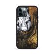 iPhone 12 Pro Wood+Resin Phone Case - Cade (Black & White, 707119) For Sale