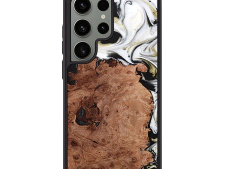 Galaxy S24 Ultra Wood+Resin Phone Case - Rowan (Black & White, 706225) on Sale