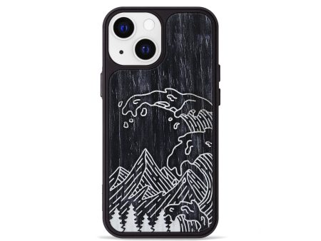 iPhone 13 mini Wood+Resin Phone Case - Wave - Ebony (Curated) Online