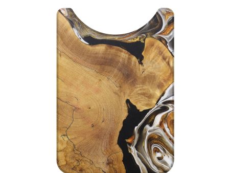 Live Edge Wood+Resin Wallet - Molly (Black & White, 708916) Cheap