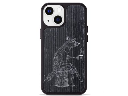 iPhone 13 mini Wood+Resin Phone Case - Fox - Ebony (Curated) For Sale