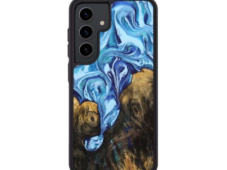 Galaxy S24 Wood+Resin Phone Case - Kairo (Blue, 708376) For Sale