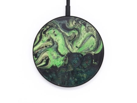 Circle Wood+Resin Wireless Charger - Axel (Green, 708056) Hot on Sale