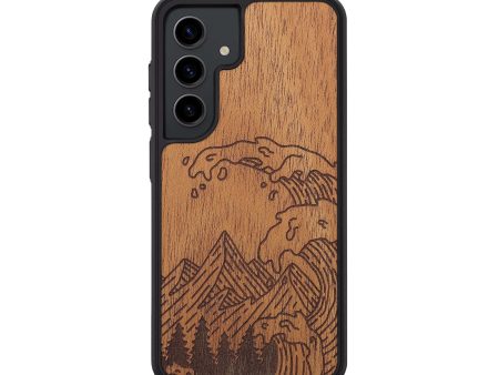 Galaxy S24 Wood+Resin Phone Case - Wave - Mahogany (Curated) Sale