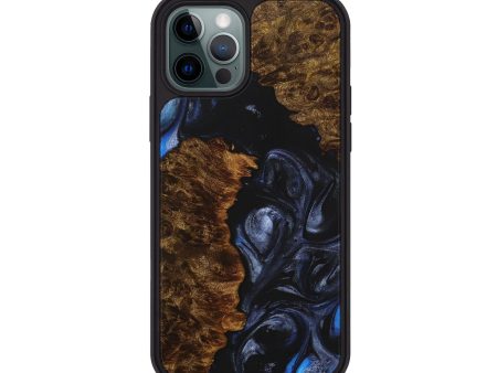 iPhone 12 Pro Wood+Resin Phone Case - Kenneth (Blue, 708270) Sale