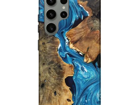 Galaxy S23 Ultra Wood+Resin Live Edge Phone Case - King (Blue, 707057) Cheap