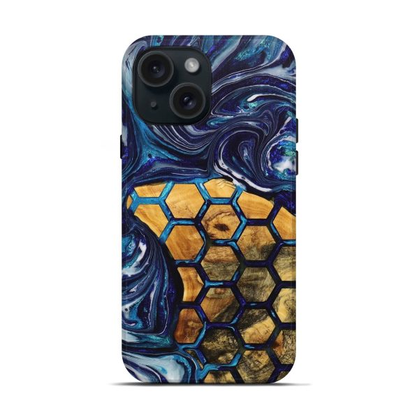 iPhone 15 Wood+Resin Live Edge Phone Case - Tameka (Pattern, 705965) Discount