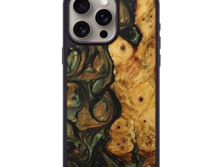 iPhone 15 Pro Max Wood+Resin Phone Case - Carson (Green, 707375) Online Sale