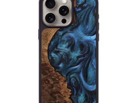 iPhone 15 Pro Max Wood+Resin Phone Case - Carmen (Blue, 709775) Online now