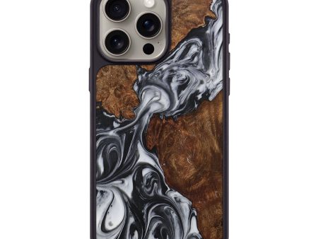 iPhone 15 Pro Max Wood+Resin Phone Case - Rihanna (Black & White, 705679) For Sale